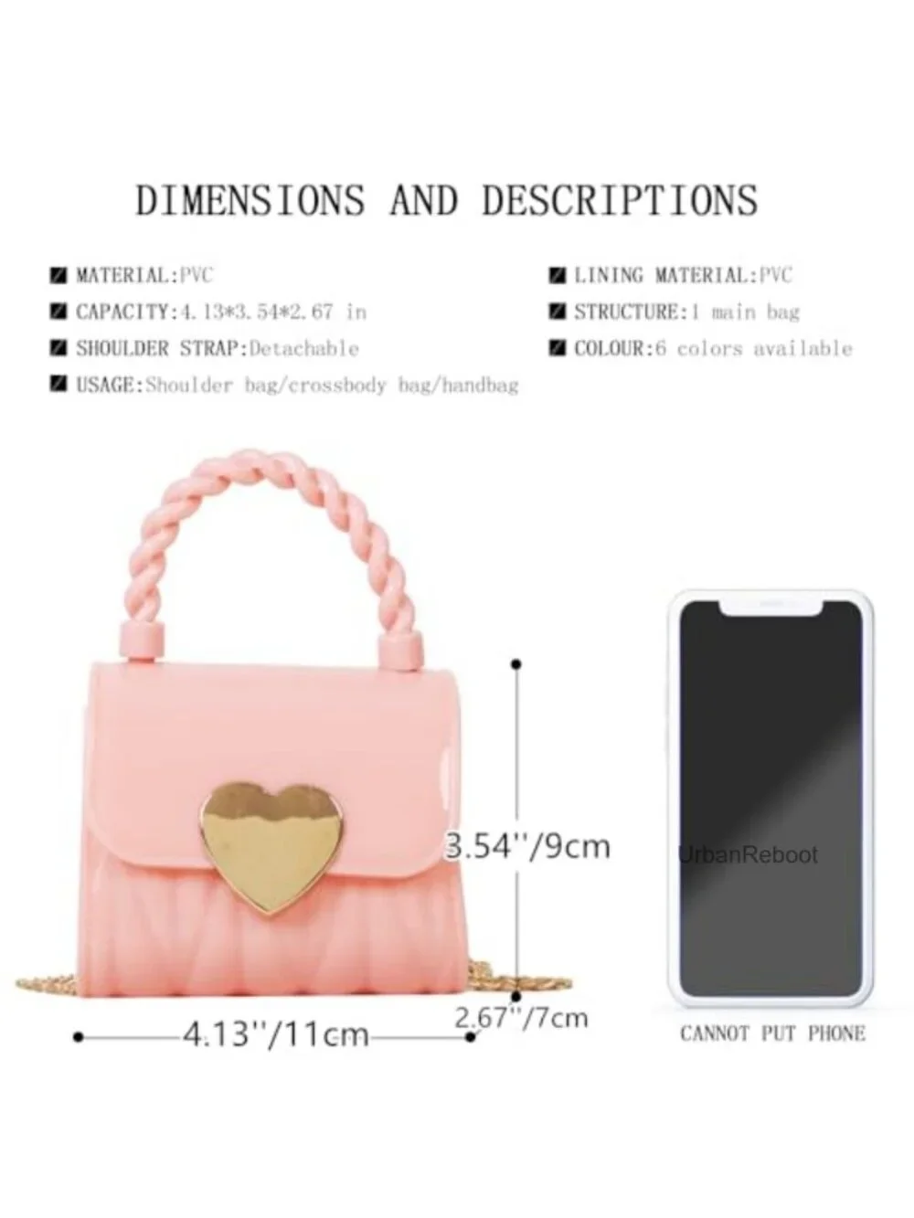 Toddler Girls Mini Silicone Jelly Crossbody Purse Princess Handbag